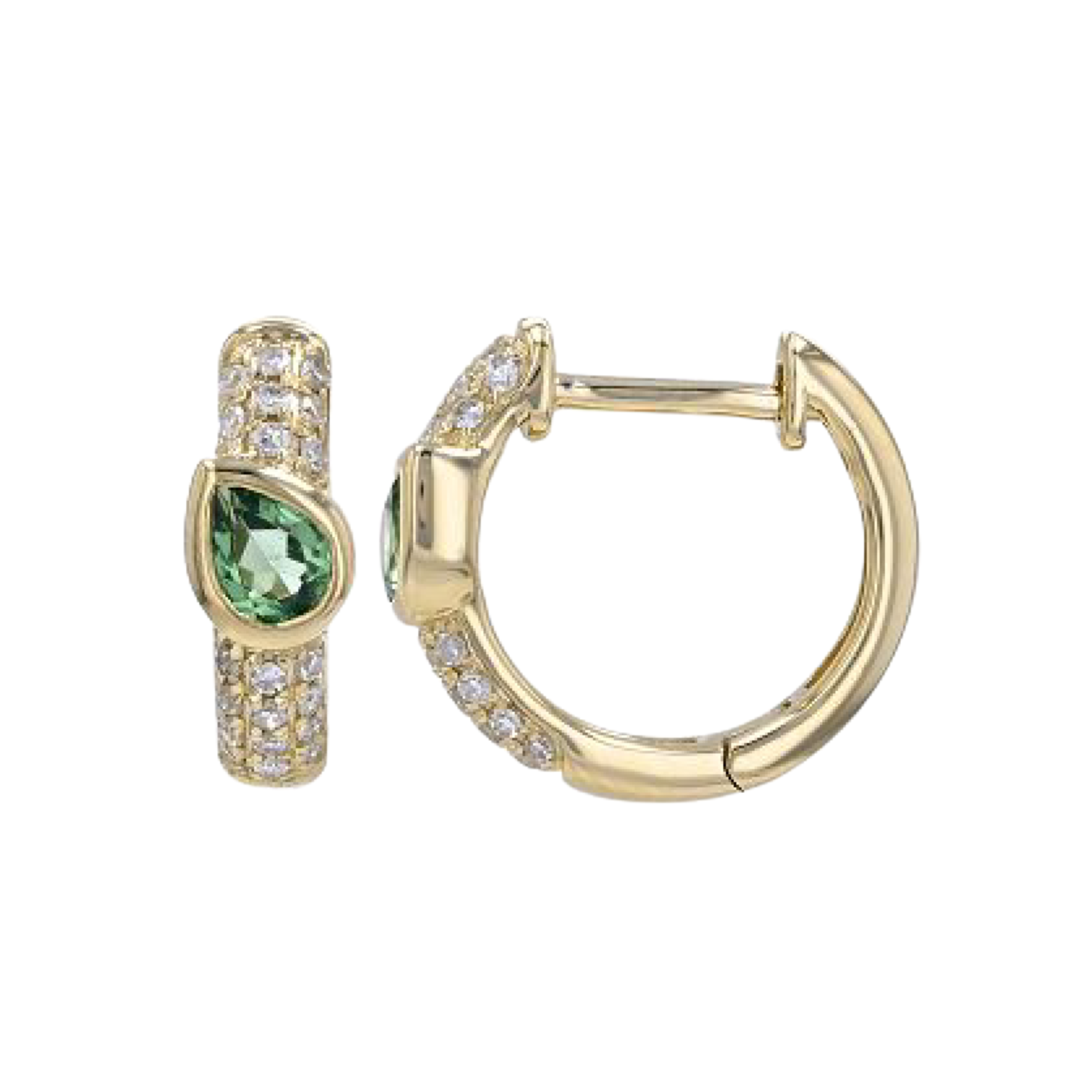 Tsavorite Diamond Hoops