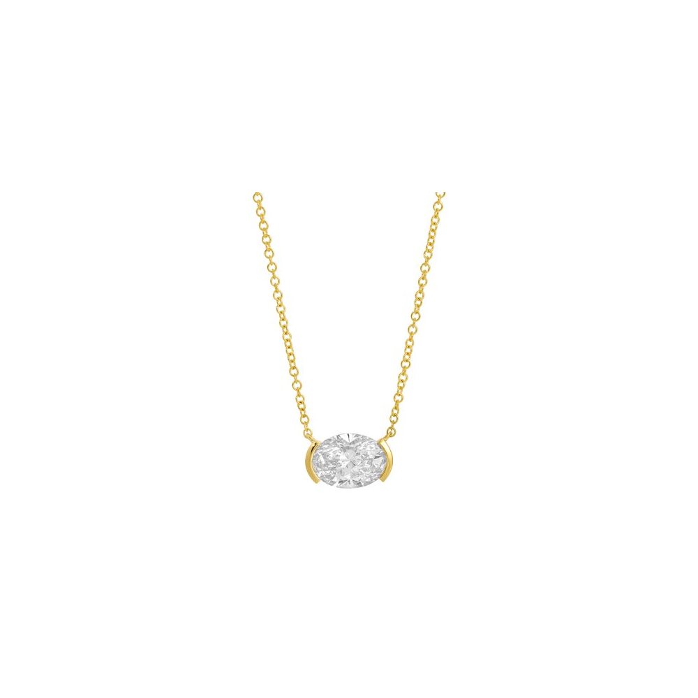 1.5 ct Oval Shape Lab Diamond Necklace