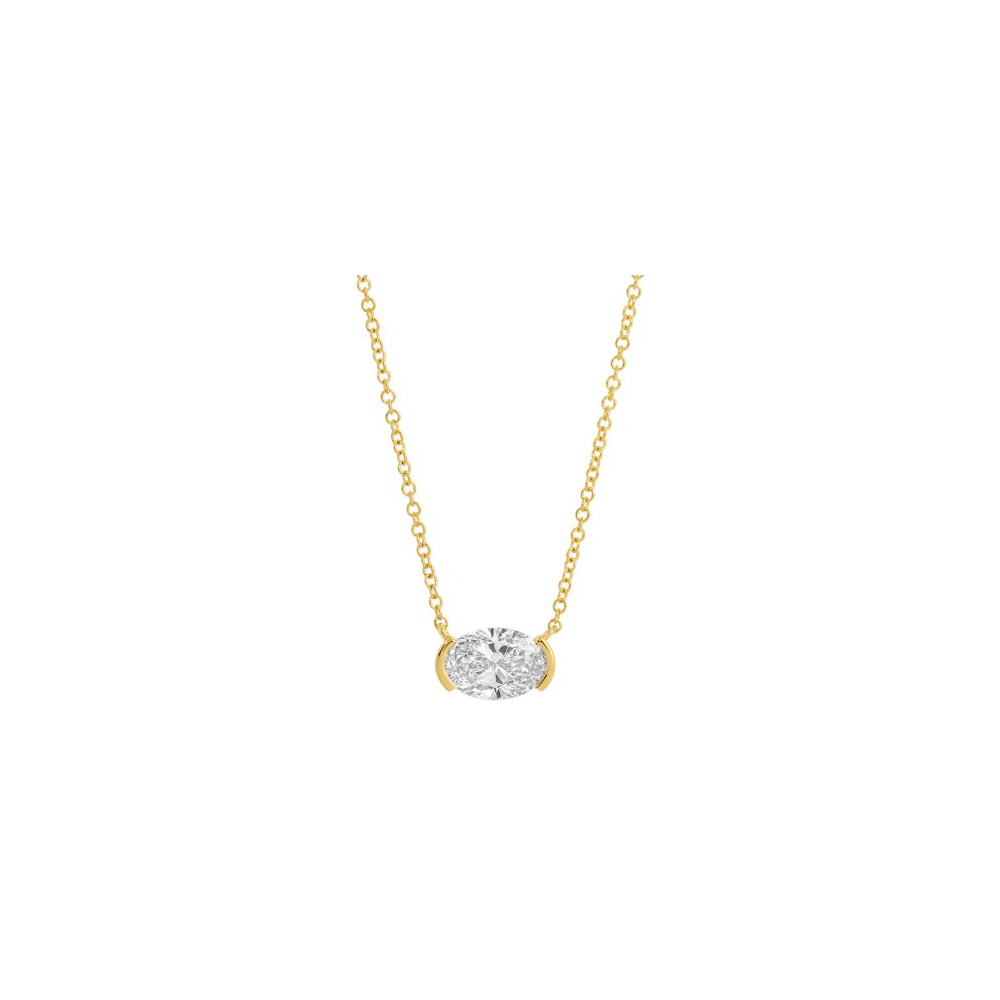 1 ct Oval Shape Lab Diamond Necklace