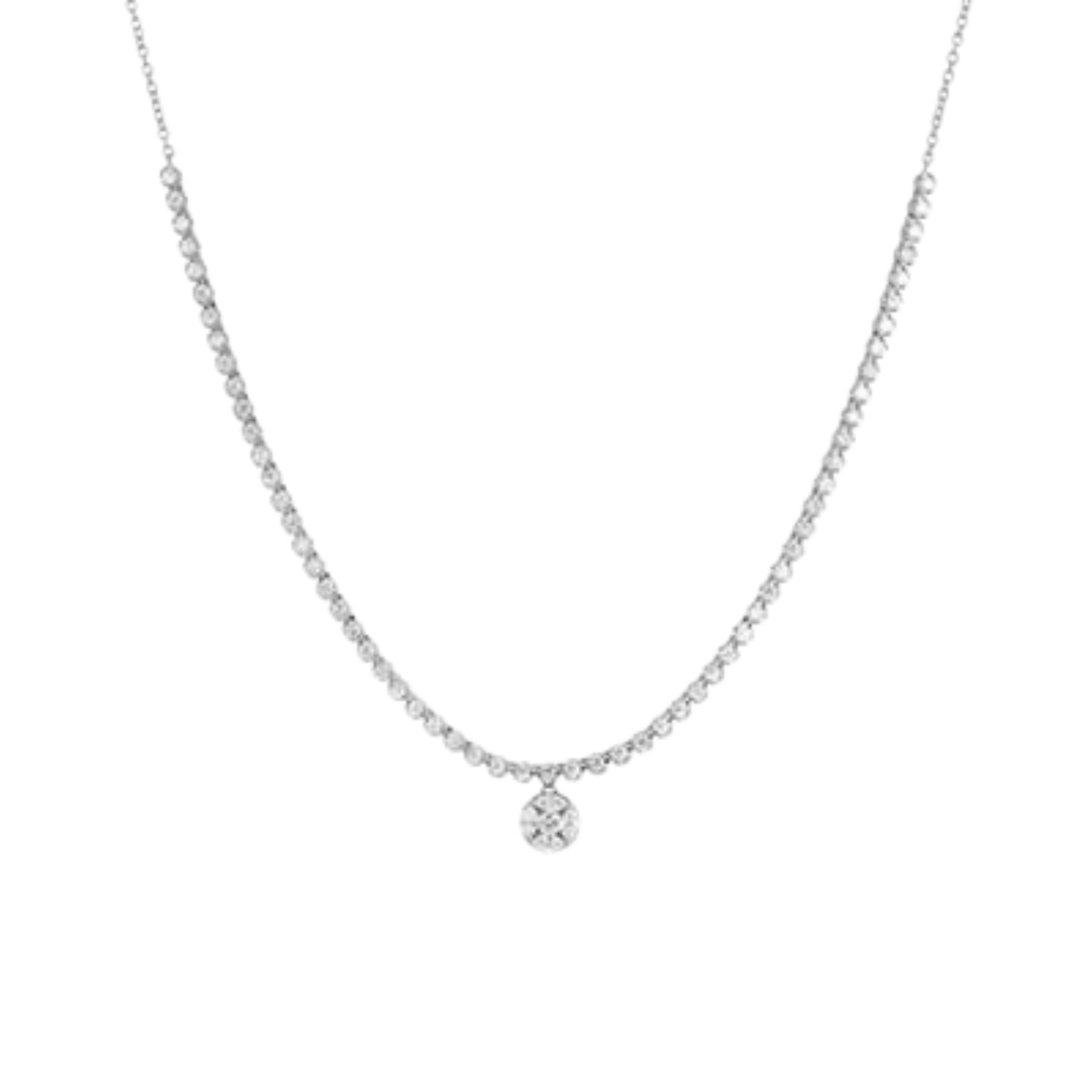 Tennis Necklace - Round Pave