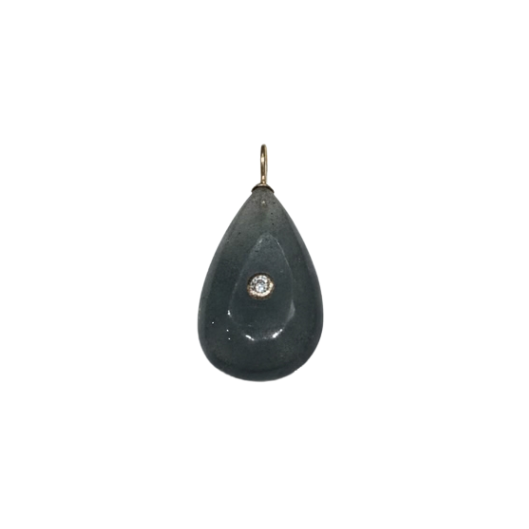 Grey Spinel Oval Charm
