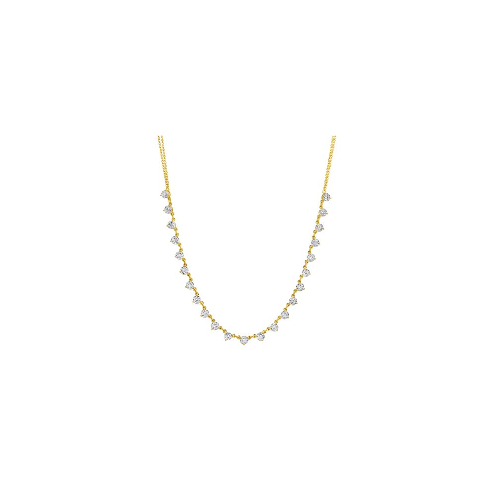 Diamond Setting Double Chain Lab Diamond Necklace