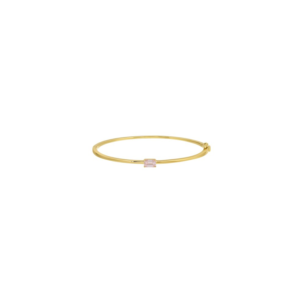 Emerald Cut Lab Pink Diamond Bangle