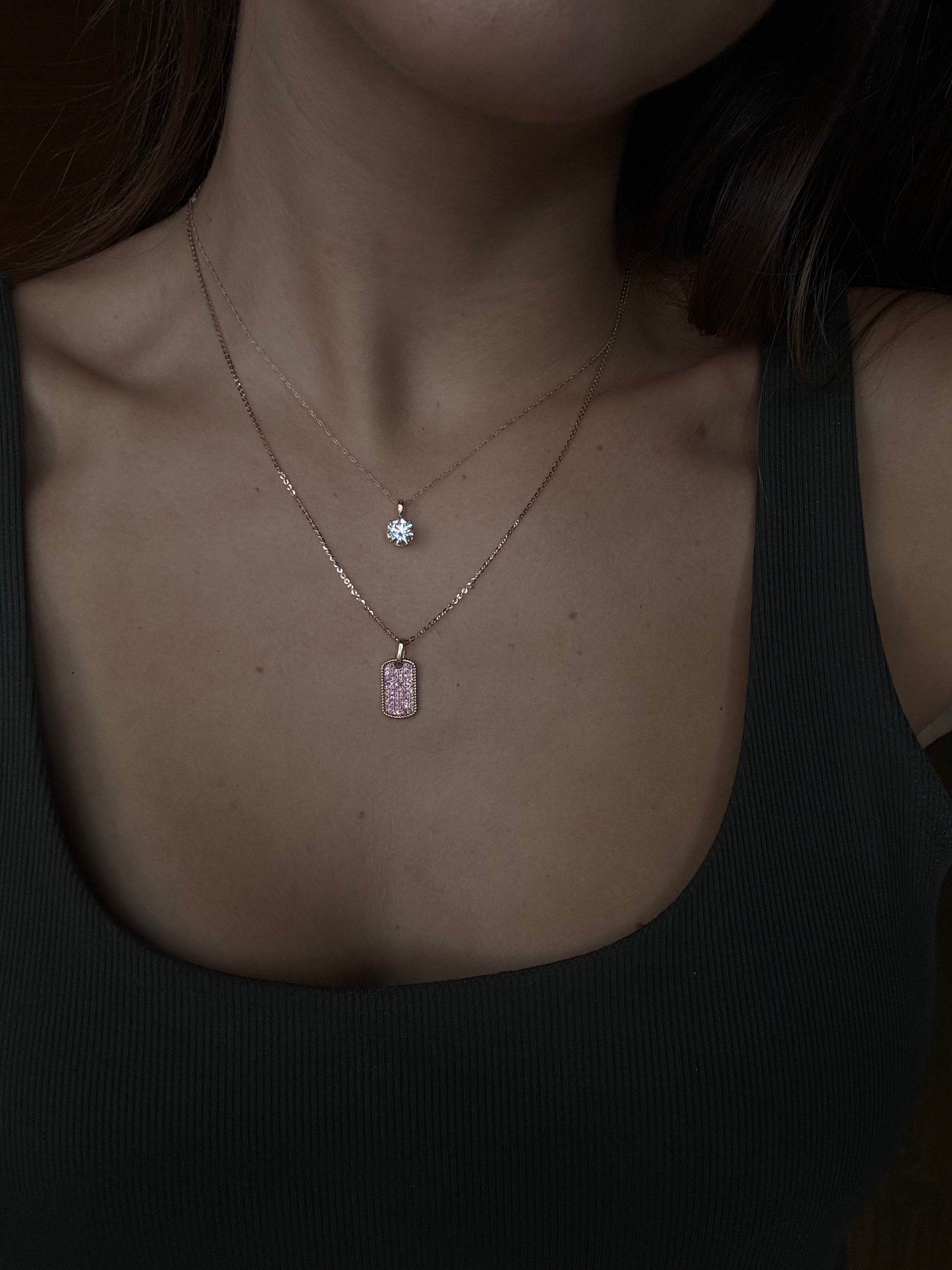 Pink Sapphire Dog Necklace