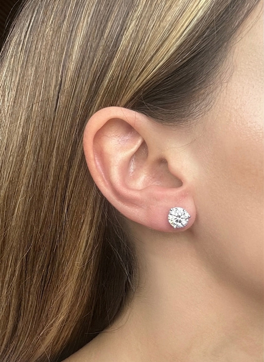 3 ct Lab Round Studs