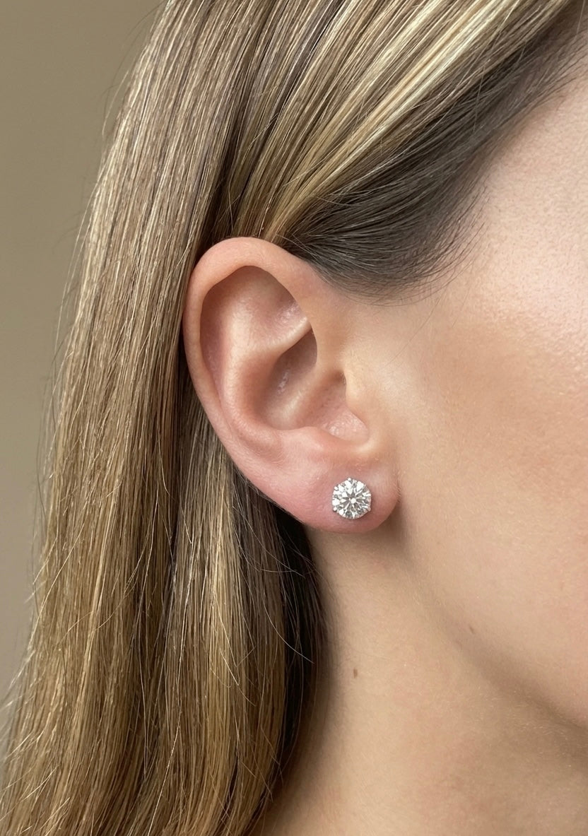 2 ct Lab Round Studs