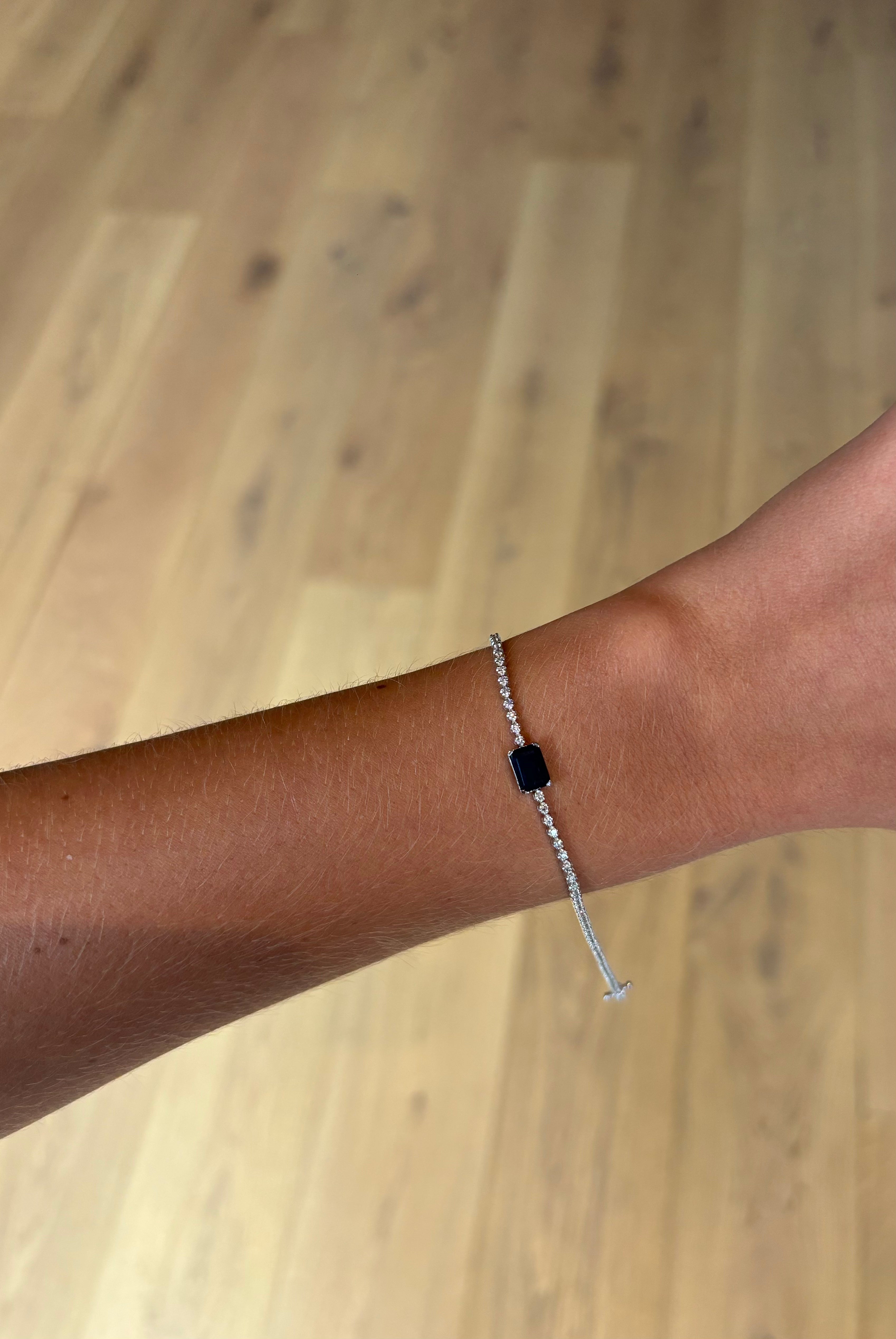Pulsera tennis con zafiro azul