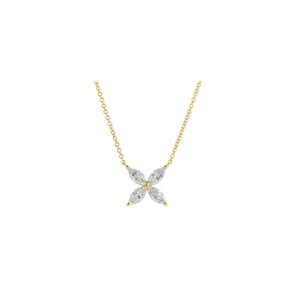 Lab Diamond Flower Necklace