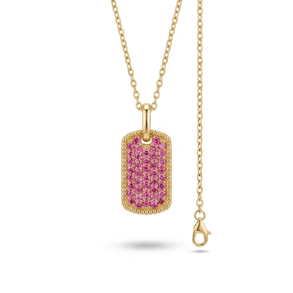 Pink Sapphire Dog Necklace