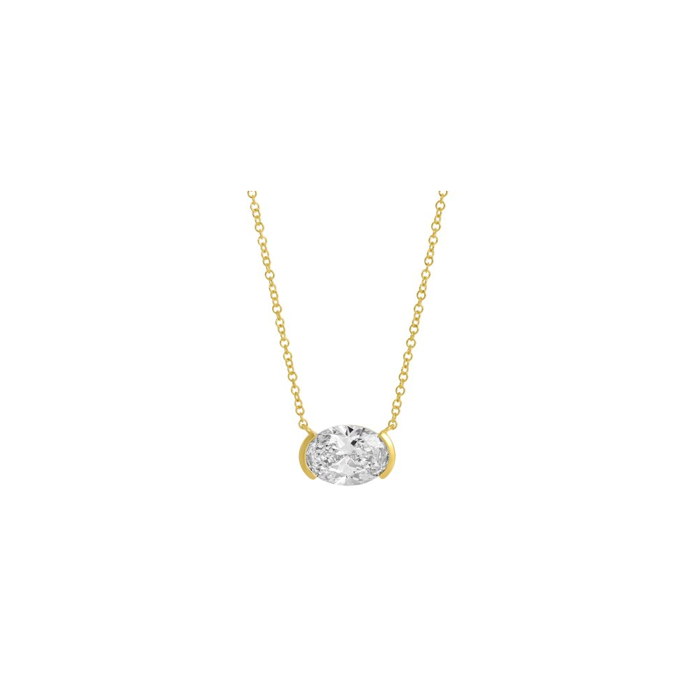 2 ct Oval Shape Lab Diamond Necklace