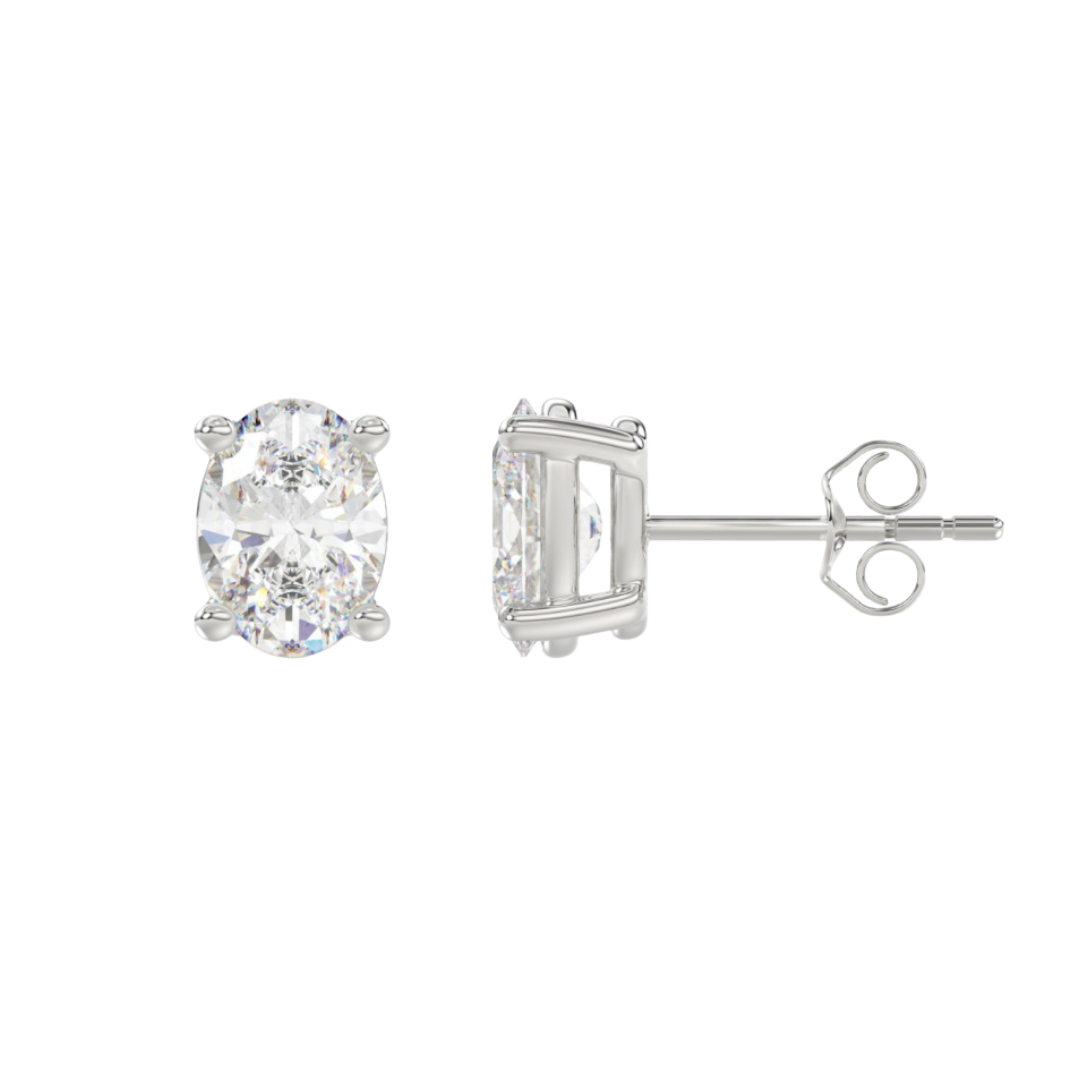3 ct Lab Oval Studs