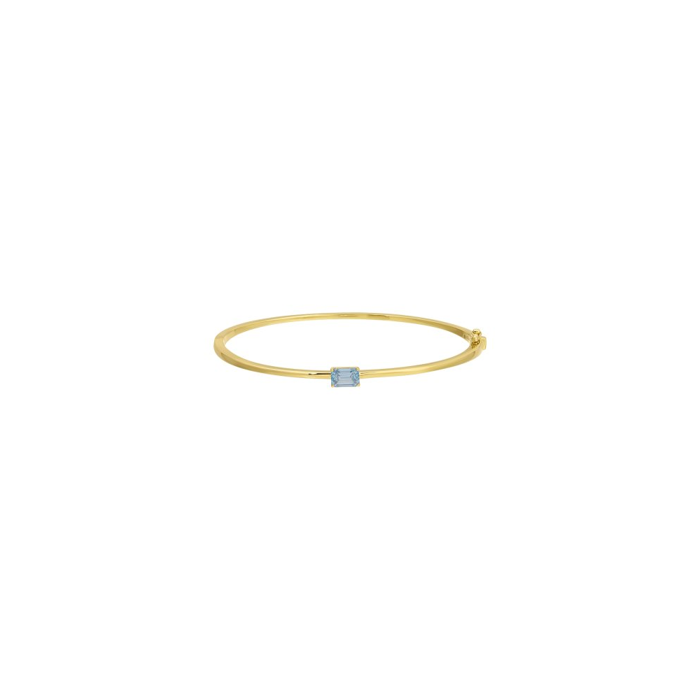 Emerald Cut Lab Blue Diamond Bangle