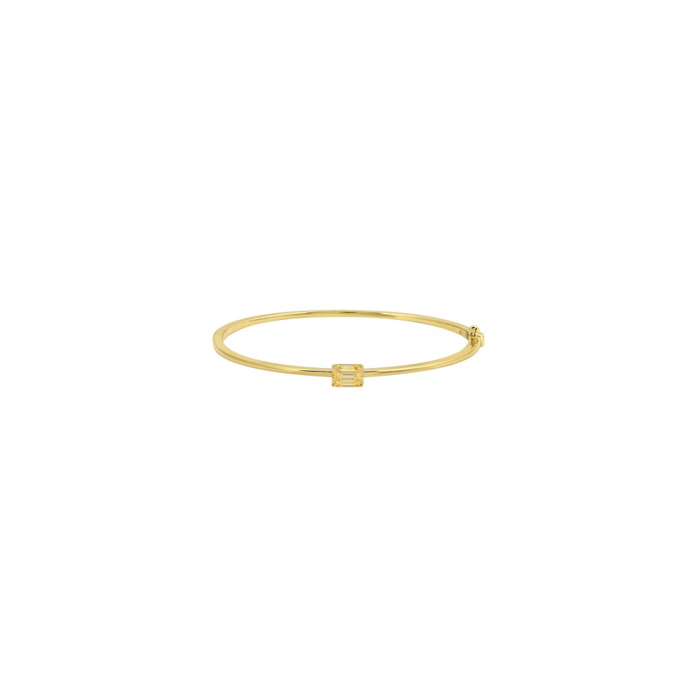 Emerald Cut Lab Yellow Diamond Bangle