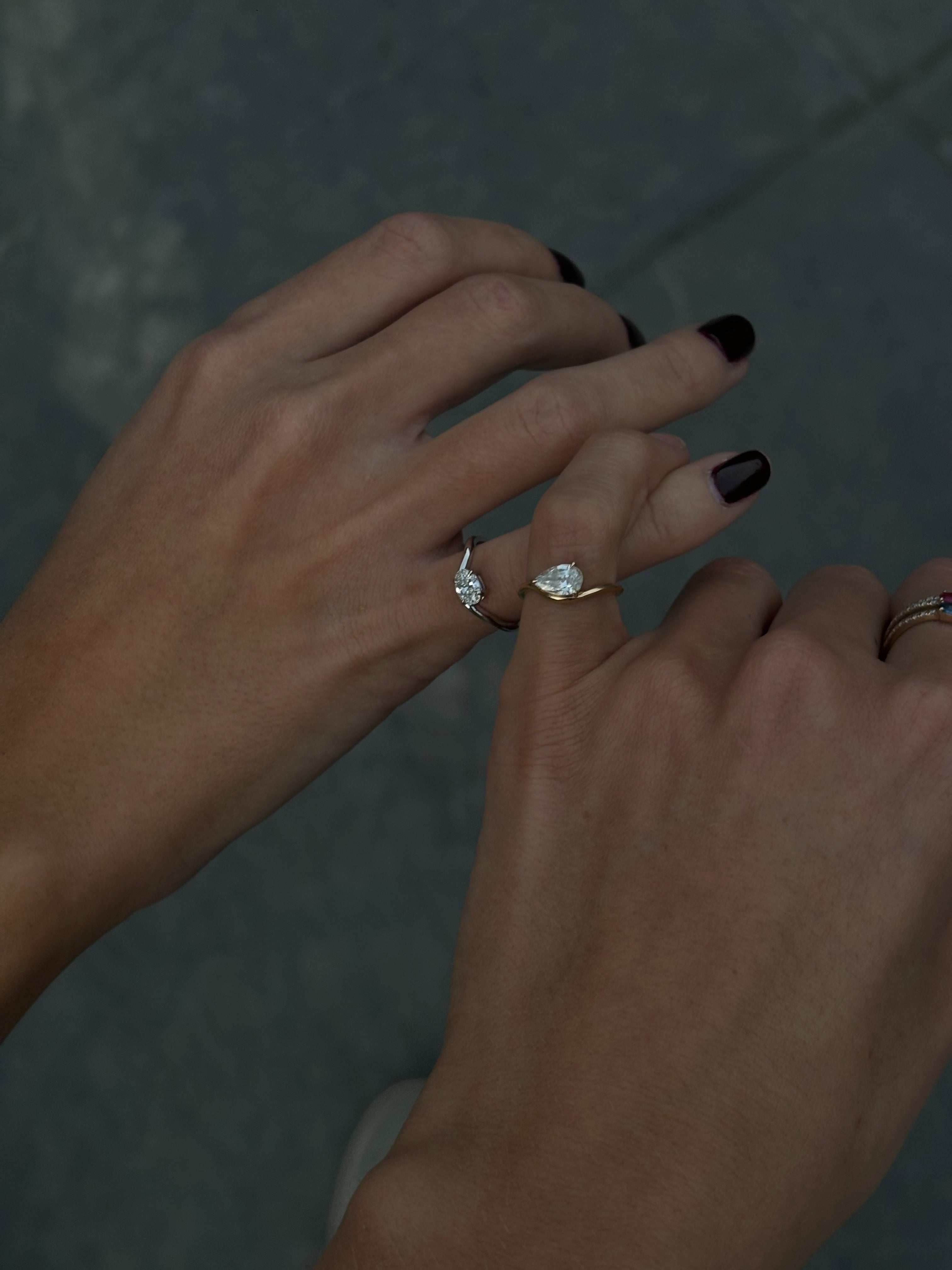Pinky ring Lab 0.50 ct