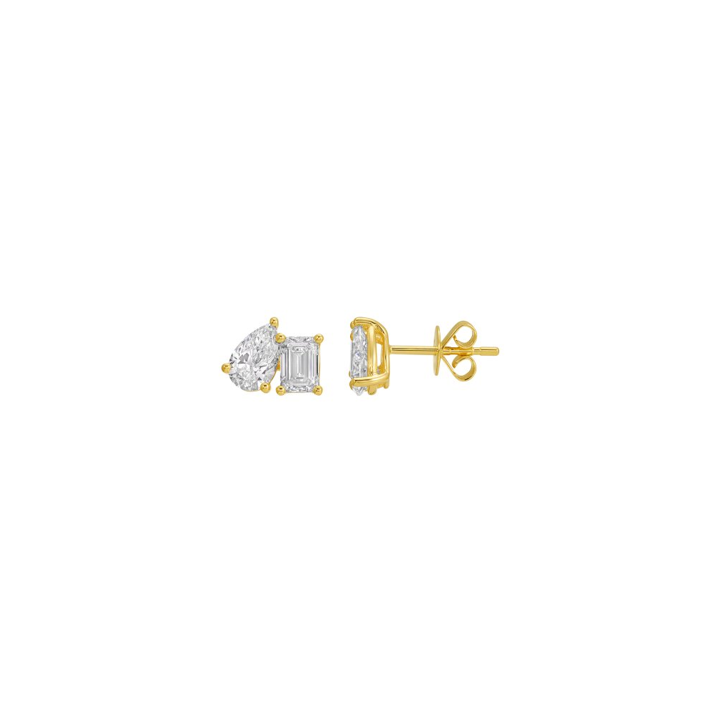 Lab Diamond Toi Et Moi Stud Earrings